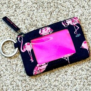 Vera Bradley Pocket Wallet Coin Purse with Flamingos